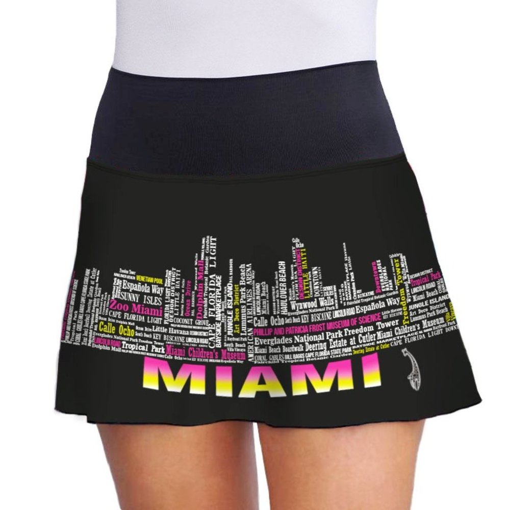 Miami Skyline Tennis Skirt